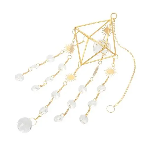 Produktbild: QUMIIRITY Crystal Hanging Pendant Delikates Wasserfalllicht Deko Für Hochzeiten Fenster Innenräume Transparentes Design Kreative Lampe Mit Schimmerndem Ornament