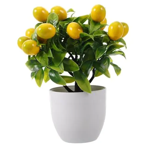 Produktbild: QUMIIRITY Synthetischer Zitronenbaum-Bonsai Künstliche Pflanzenornamente Heim-Bonsai- Schreibtisch- Party-zubehör