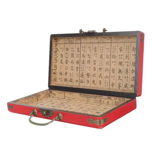 Produktbild: QUMIIRITY Mahjong Aufbewahrungsbox Mit Deckel Tragbare Mahjong-Box Für Große Kapazität Sicheren Lagerung Und Blöcke