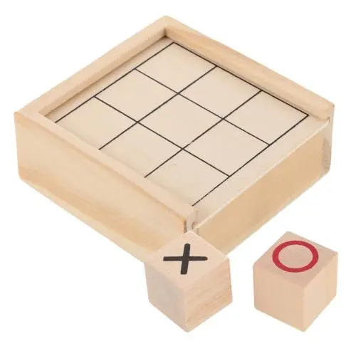 Produktbild: QUMIIRITY -Toe Tischspiel klassisches Brettspiel Kaffeetisch-Spiel Xo-Brettspiel xo Schachbrett Gesellschaftsspiel Klassische Holzspielzeug Reisespiel klassisches Familienspiel Khaki