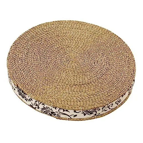 Produktbild: QUMIIRITY Kissen Meditationskissen Gewebtes Sitzpolster Yoga Meditation Bodenmatte Indoor Bodenkissen Rundes Heimkissen