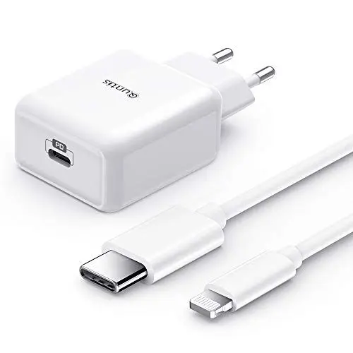 Produktbild: Quntis 20W iPhone Schnellladegerät mit 2m USB C auf Lightning Kabel, MFi Zertifiziert iPhone Fast Charger, USB C Netzteil Kompatibel mit iPhone 14 13 12 Mini Pro Max SE 2020 11 X XR XS Max 8P iPad Pro