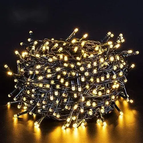 Produktbild: Quntis 40m 300 LED Lichterkette Außen Batterie Timer Warmweiß, IP44 Outdoor Weihnachtsbeleuchtung für Weihnachtsbaum Garten Balkon Terrasse, 8 Modi Weihnachtsdeko Innen Zimmer Fenster Wand Party