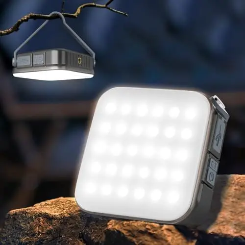 Produktbild: Quntis LED Campinglampe, Camping Laterne Ultra Hell 1000 Lumen (Solar/USB Aufladbar) Zeltlampe Tragbar wasserdicht 3 Helligkeit SOS Dimmbar und 4 Lichtmodi für Stromausfällen, Angeln, Camping, Notfall