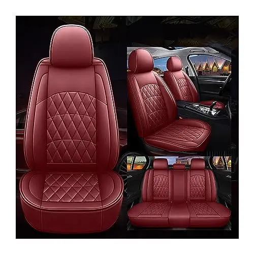 Produktbild: QUTBAG Universal Auto Sitzbezüge Für Chery Für Tiggo 5 Für Tiggo 7 Für Tiggo 8 Für Plus Auto Zubehör Innen Details Sitzbezüge Autositzbezüge(Farbe:Red 5 Seats)