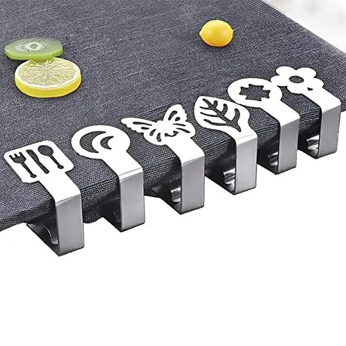 Produktbild: quxup Tischdeckenklammern für den Esstisch im Freien Picknicktischklammern Verdickter starker Edelstahl, Tischdeckenklammernhalter Ideal für draußen und drinnen, Küche, Picknick 4 cm X 6 Stück