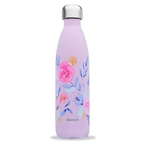 Produktbild: QWETCH - Isothermische Originals Flasche - Rosa 750ml - Nomadische Edelstahlflasche - 24h Kalt und 12h Warm - Wasserdicht, BPA-frei & wiederverwendbar