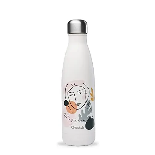 Produktbild: QWETCH - Isolierte Flasche Woman 500ml Thermosflasche - 24 Stunden kalt und 12 Stunden warm - auslaufsicher, BPA-frei & wiederverwendbar