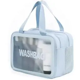 Produktbild: Q-WOOFF Kosmetiktasche，kulturtasche Damen，kulturbeutel Herren， Trocken- und Nasstrennung, tragbare wasserdichte Kulturtasche, Make-up-Tasche mit großer Kapazität, Aufbewahrungstasche (Blau, L)