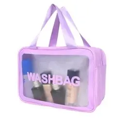 Produktbild: Q-WOOFF Kosmetiktasche，kulturtasche Damen，kulturbeutel Herren， Trocken- und Nasstrennung, tragbare wasserdichte Kulturtasche, Make-up-Tasche mit großer Kapazität, Aufbewahrungstasche (Lila, L)