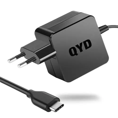 Produktbild: QYD USB C Ladegerät 65W Netzteil für MacBook MNF72LL/A Lenovo Yoga 920 Thinkpad T480 x1 Carbon E14 E15 Gen 2 XiaoMi air 12 13 Razer Blade Stealth Pro Laptop ladekabel Power AC Adapter