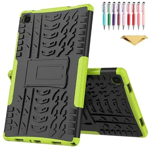 Produktbild: QYiiD Hülle für Galaxy Tab S5e 10.5 Zoll 2019 (SM-T720/T725/T727), Hybrid Rugged Heavy Duty Armor Defender (Stoßdämpfung) Cover mit Kickstand für Tab S5e Hülle 10.5 Zoll 2019, Grün