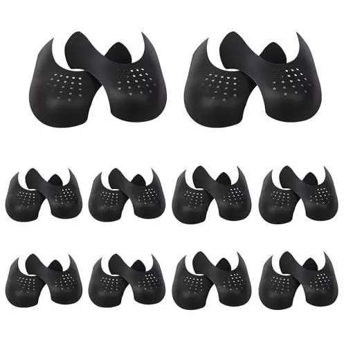 Produktbild: QYRDBGY 10 Paar Anti Falten Schuhe Schutz, Schuh Knickschutz Sneaker Shields Crease Protector Schuhfaltenschutz für Sneaker Faltenschutz Männer Frauen (Schwarz, S und L)