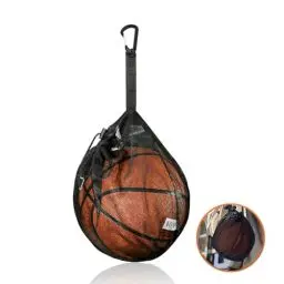 Produktbild: QYRDBGY Ballnetz 1 Ball, Basketball Tasche Basketball Bag Tragbare Ballnetz Rucksack Ballsack für Aufbewahren und Tragen Von Rugbyball Fußball Volleyball Basketball