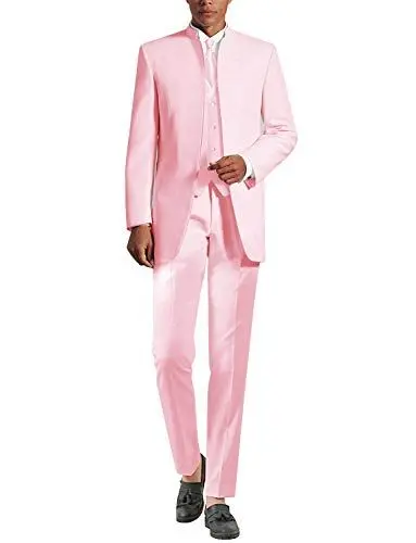 Produktbild: QZI Herren Anzug Stehkragen Jacke DREI Stücke Set Bräutigam Hochzeit Smoking