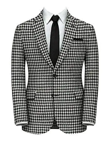 Produktbild: UMISS Herren Jacke Karo Anzug Zwei Knöpfe Revers Jacke