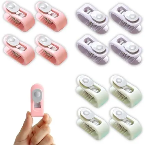 Produktbild: QZKJQDD 12 Stück Bettdeckenhalter, Bettdecken Clips, Betttuchspanner, Bettdecke im Bezug Fixieren, Bettdecken Clips für Bettwäsche, Vorhänge, Socken und Kleidung