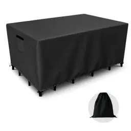 Produktbild: QZMVER Abdeckung Gartentisch,Abdeckung für Gartenmöbel Wasserdichtes,420D Oxford Gartentisch Abdeckung,Anti-UV Abdeckplane Gartenmöbel Staubdicht mit Entlüftung-(170x94x71cm)