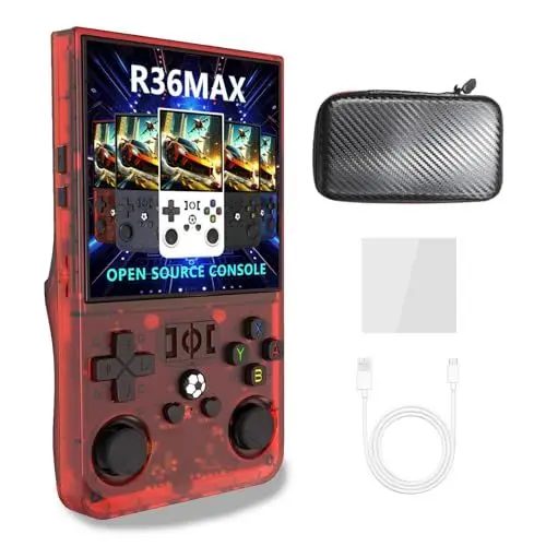 Produktbild: R36MAX Retro-Spielekonsole, Handheld-Spielekonsole, 4-Zoll-IPS-Bildschirm 720 X 720 Open Source, Retro-Videospielkonsole, 4000-mAh, Unterstützt 60+ Emulator, Mehrere Spiele,