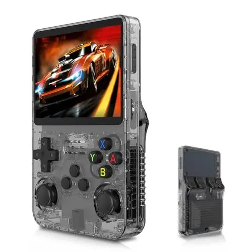 Produktbild: R36S Handheld-Spielekonsolen, 3,5-Zoll-IPS-Handheld-Videospielkonsole mit Dual-3D-Joystick, 3500-mAh-Handheld-Retro-Spielekonsole (128G)
