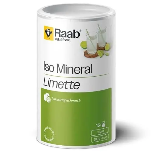 Produktbild: Raab Vitalfood® Iso Mineral Limette Pulver (600 g) - für die Zubereitung eines isotonischen Getränks, Limettengeschmack, mit Elektrolyten, Mineralien und Spurenelementen, während oder nach dem Sport
