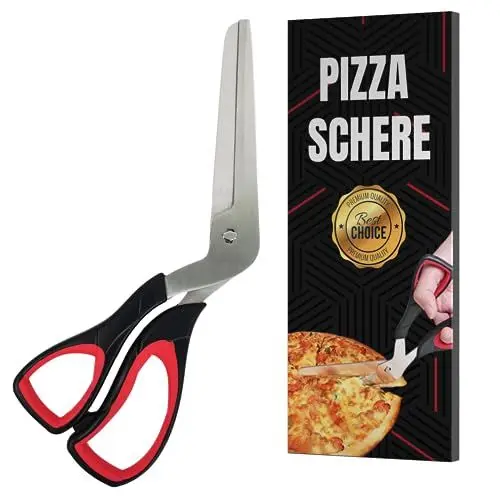 Produktbild: Raafi Lebensmittelecht Scharf Pizzaschere zum Schneiden von Pizza wie ein Profi, ohne den Belag zu entfernen. Pizzaschere Spülmaschinenfest.Weicher Griff und multifunktionale Küchenschere 27 cm lang