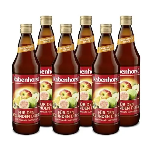 Produktbild: RABENHORST Für den gesunden Durst 6er Pack (6 x 700 ml) - Fruchtig-frischer Mehrfruchtsaft aus Äpfeln, Orangen und Guaven