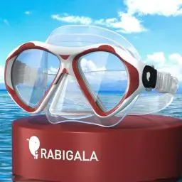 Produktbild: Rabigala Taucherbrille Erwachsene, Verstellbares Silikonband Schnorchelmaske, Anti-Leck & Anti-Nebel Taucherbrille Erwachsene aus Gehärtetem Glas für Schnorcheln, Schwimmen und Tauchen