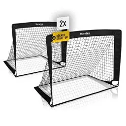Produktbild: Racetex 2er Fußballtor Kinder Set - Fußball Tore inkl. nützlicher Tasche zum Transportieren - Version mit verstärkten Glasfaserstangen - Fussballtore für den Garten oder Park