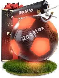 Produktbild: Racetex leuchtender Fussball - Wasserfester LED Fussball mit umfangreichem Zubehör – Fussball Leuchtend mit verbauten LEDs - Der Leuchtfussball für ultimativen Spielspaß - Das Geschenk für Fußballer