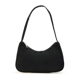 Produktbild: WANGQI Damen Handtaschen Schultertasche, modische lässige klassische All-Match-Unterarmtasche einfarbige Achsel Nylon Hobos Tasche Frauen Reißverschluss Umhängetasche (Große)