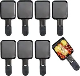 Produktbild: Raclette Pfännchen Ersatz Mini Pfännchen Raclette Edelstahl Antihaftbeschichtet für den Raclette Grill Zubehör, 18x8x1.5cm,8 Stück