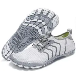 Produktbild: Racqua Surfschuhe Schnelltrocknend Barfuß Wasser Aqua Sport Strand Schwimmen Pool Wandern Tauchen Walking für Herren Damen Weiß 37