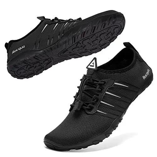 Produktbild: Racqua Wasserschuhe Badeschuhe Schwimmschuhe Aquaschuhe Surfschuhe Damen/Herren Schwarz EU39