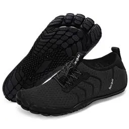 Produktbild: Racqua Wasserschuhe Schnelltrocknend Barfuß Strand Aqua Sport Schwimmen Surfen Pool Wandern Tauchen Walking für Herren Damen Schwarz 46