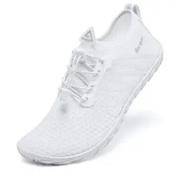 Produktbild: Racqua Wasserschuhe Schwimmen Strand Meer Aqua Pool rutschfest Schnell Trockene Schuhe Nass Neoprenanzug Atmungsaktiv Boot Tauchen Segeln Kajak Schuhe für Männer & Frauen Weiß 35