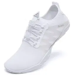 Produktbild: Racqua Wasserschuhe Schwimmschuhe Damen Strandschuhe Herren Strandschuhe Frauen Welten Koden Wasserschuhe Barfuss Schnelltrocken Wasserschuhe Badeschuhe Erwachsene Weiß EU41