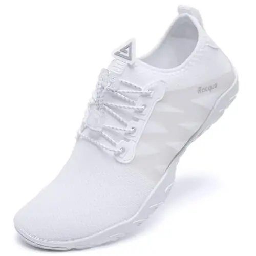 Produktbild: Racqua Wasserschuhe Schwimmschuhe Damen Strandschuhe Herren Strandschuhe Frauen Welten Koden Wasserschuhe Barfuss Schnelltrocken Wasserschuhe Badeschuhe Erwachsene Weiß EU41