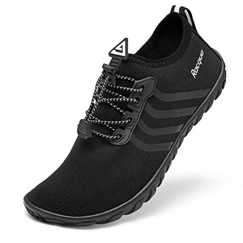 Produktbild: Racqua Wasserschuhe Schwimmschuhe Damen Strandschuhe Herren Welten Koden Wasserschuhe Strandschuhe Frauen Barfuss Schnelltrocken Wasserschuhe Dusch- & Badeschuhe Für Herren Unisex Schwarz EU39