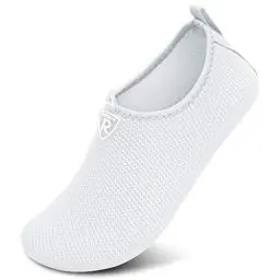 Produktbild: Racqua Wasserschuhe für Männer und Frauen, Barfuß, Strand, Schwimmschuhe, schnell trocknende Aqua-Yoga-Socken für Pool, Reisen, Kajakfahren, Fluss Weiß 42-43