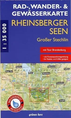 Produktbild: Rad - Wander- und Gewässerkarte Rheinsberger Seen, Großer Stechlin: Mit Canow, Kleinzerlang, Flecken Zechlin, Rheinsberg, Dollgow, Menz, Neuglobsow. ... Rad-, Wander- und Gewässerkarten, 1:35.000)