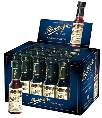 Produktbild: Radeberger | Original Radeberger Kräuterlikör Seit 1887 | 24 x 0,02 L | 35 % vol. | Premium Kräuterschnaps Mit Der Langen Tradition | Bitter
