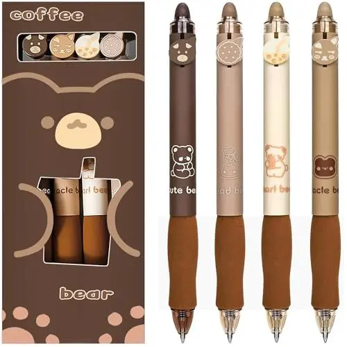 Produktbild: Radierbarer Kugelschreiber Tintenroller Radierbar, Radierstift Kugelschreiber Radierbar, Radierbarer Tintenroller Gelstifte Radierbar,Gelschreiber Radierbare Stifte mit Tierkopf, Friction Erasable Pen