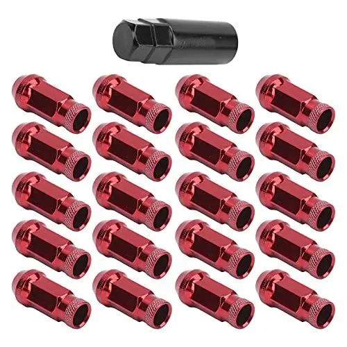 Produktbild: Entatial 20 Stück 50BV30 Legierter Stahl Radmuttern mit M12x1,5 Gewinde, 47x22mm Rot Auto Radmuttern