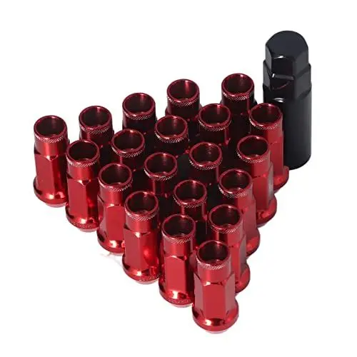 Produktbild: Radmuttern, Spline-Radmuttern, 20 Stück M12 X 1,25 Metall-Radmuttern, Universal-Autozubehör, Ersatz für (Rot)