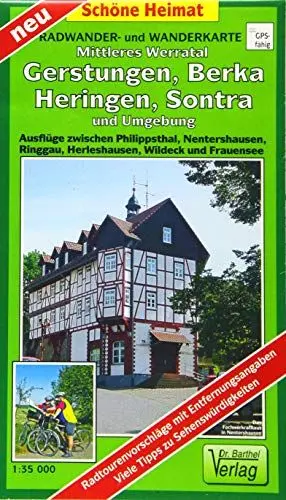 Produktbild: Radwander- und Wanderkarte Mittleres Werratal, Gerstungen, Berka, Heringen, Sontra und Umgebung: Ausflüge zwischen Philippsthal, Nentershausen, ... Frauensee. Maßstab 1:35000 (Schöne Heimat)