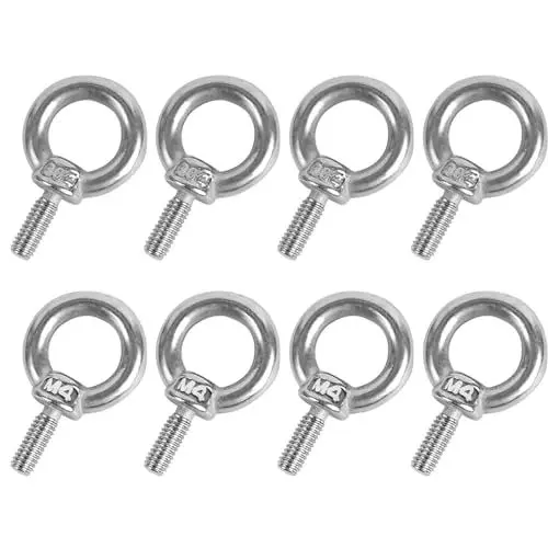 Produktbild: Rändelschraube M4,rastbolzen,Augenschraube 304 Edelstahl Augenbolzen Ringbolzen Ösenschrauben M4*10 Augenschrauben für Befestigens und Hängens 8 Stück