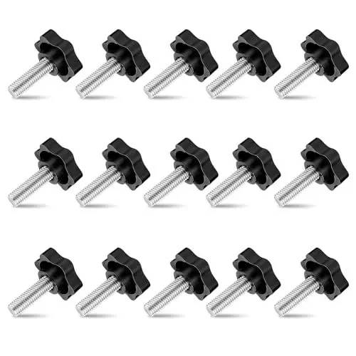 Produktbild: Rändelschraube M8, 15 Stück Flügelschraube 40mm Sterngriffschraube Gewinde Sternschraube Schwarz Stern Klemmknopf Schrauben für Werkzeugmaschine
