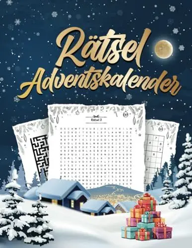 Produktbild: Rätsel Adventskalender 2023: Über 300 Rätsel für Erwachsene (Kreuzworträtsel, Sudoku & mehr)
