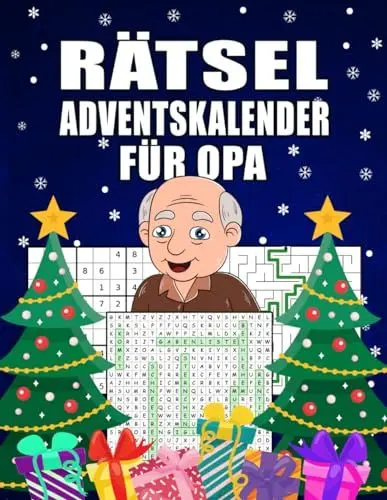 Produktbild: Rätsel Adventskalender für Opa: Großer Rätselspaß für alle Großväter mit kniffligen Sudokus, Wortsuchen etc. I Für Anfänger und Fortgeschrittene I ... I Extra Großdruck für gute Lesbarkeit